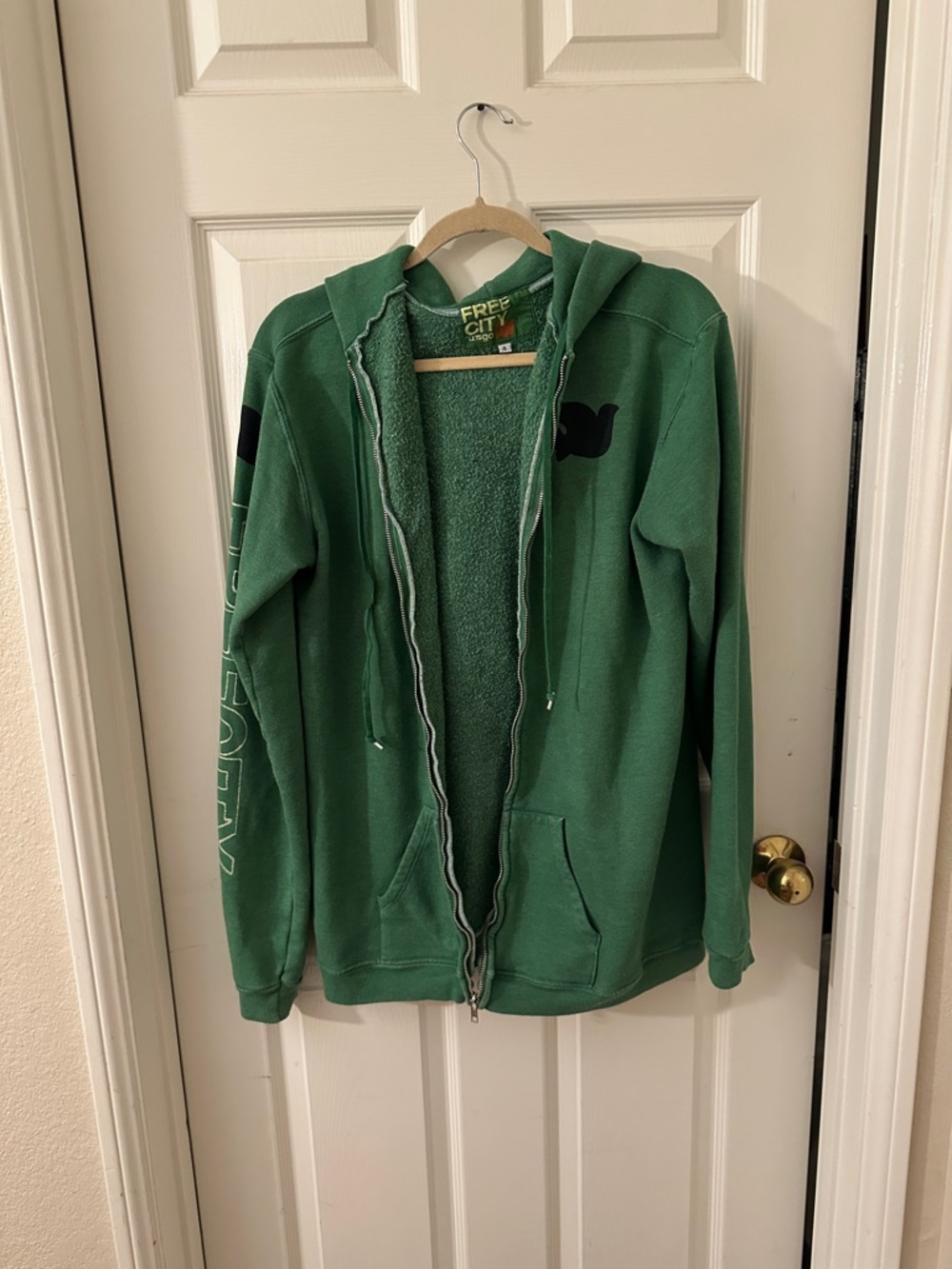 freecity Green Full-Zip Hooded Sweatshirt